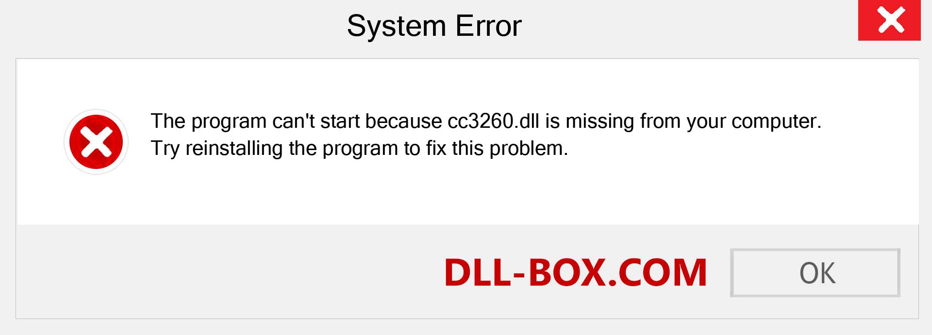 cc3260.dll file is missing?. Download for Windows 7, 8, 10 - Fix  cc3260 dll Missing Error on Windows, photos, images
